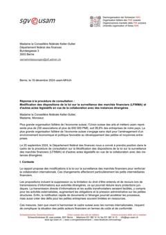  Modification des dispositions de la loi sur la surveillance des marchés financiers (LFINMA) et d'autres actes législatifs en vue de la collaboration avec des instances étrangères