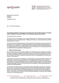  Änderung der Verordnung über das Bundesinventar der schützenswerten Ortsbilder der Schweiz (VISOS) und der Raumplanungsverordnung (RPV)