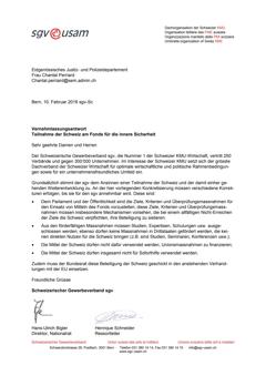  Vernehmlassungsantwort Teilnahme der Schweiz am Fonds für die innere Sicherheit