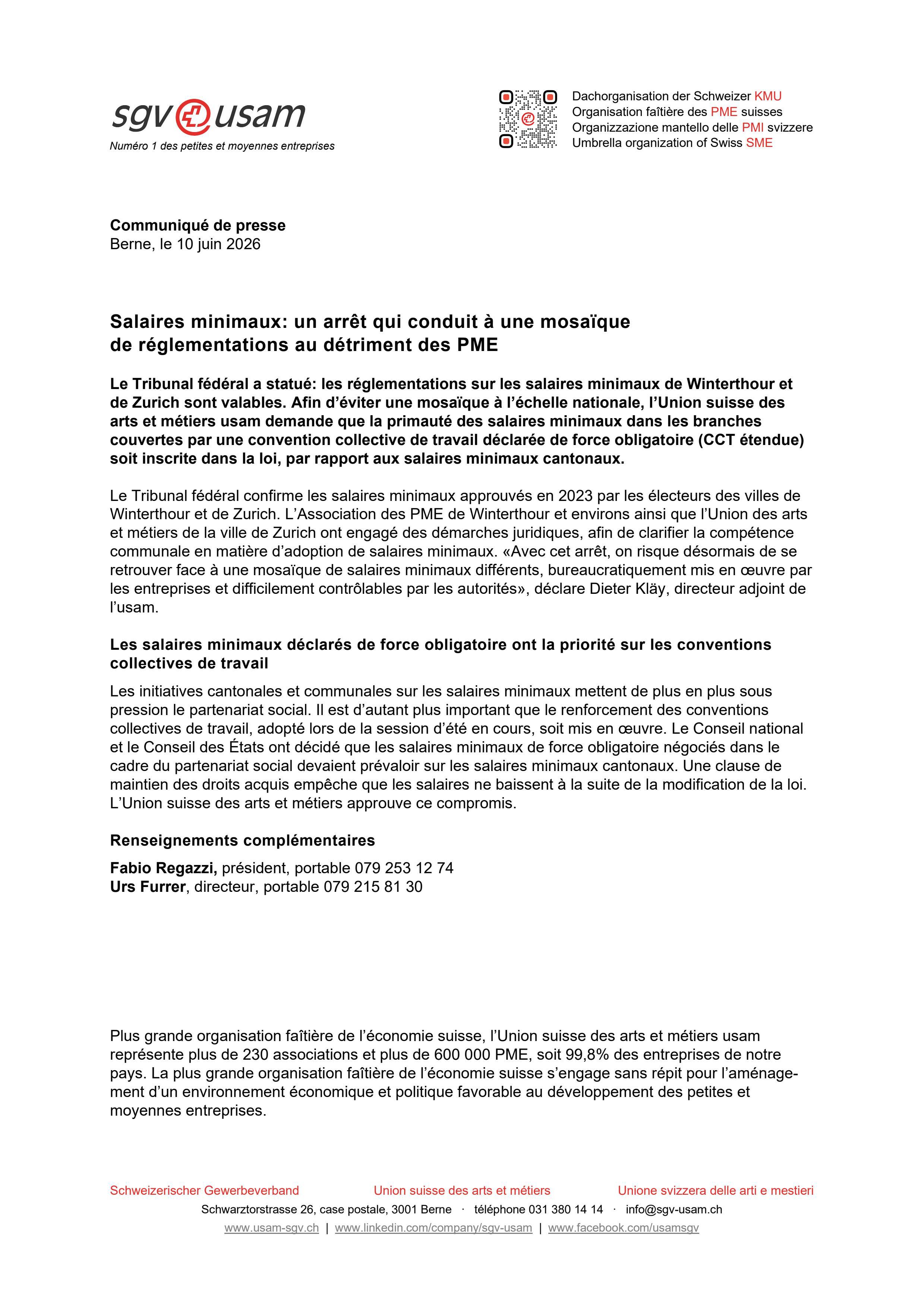 Salaires minimaux: un arrêt qui conduit à une mosaïque de réglementations au détriment des PME