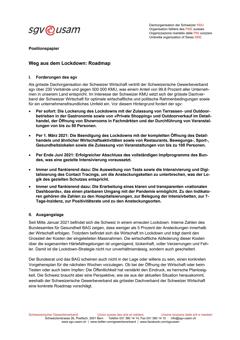  Positionspapier «Weg aus dem Lockdown: Roadmap»