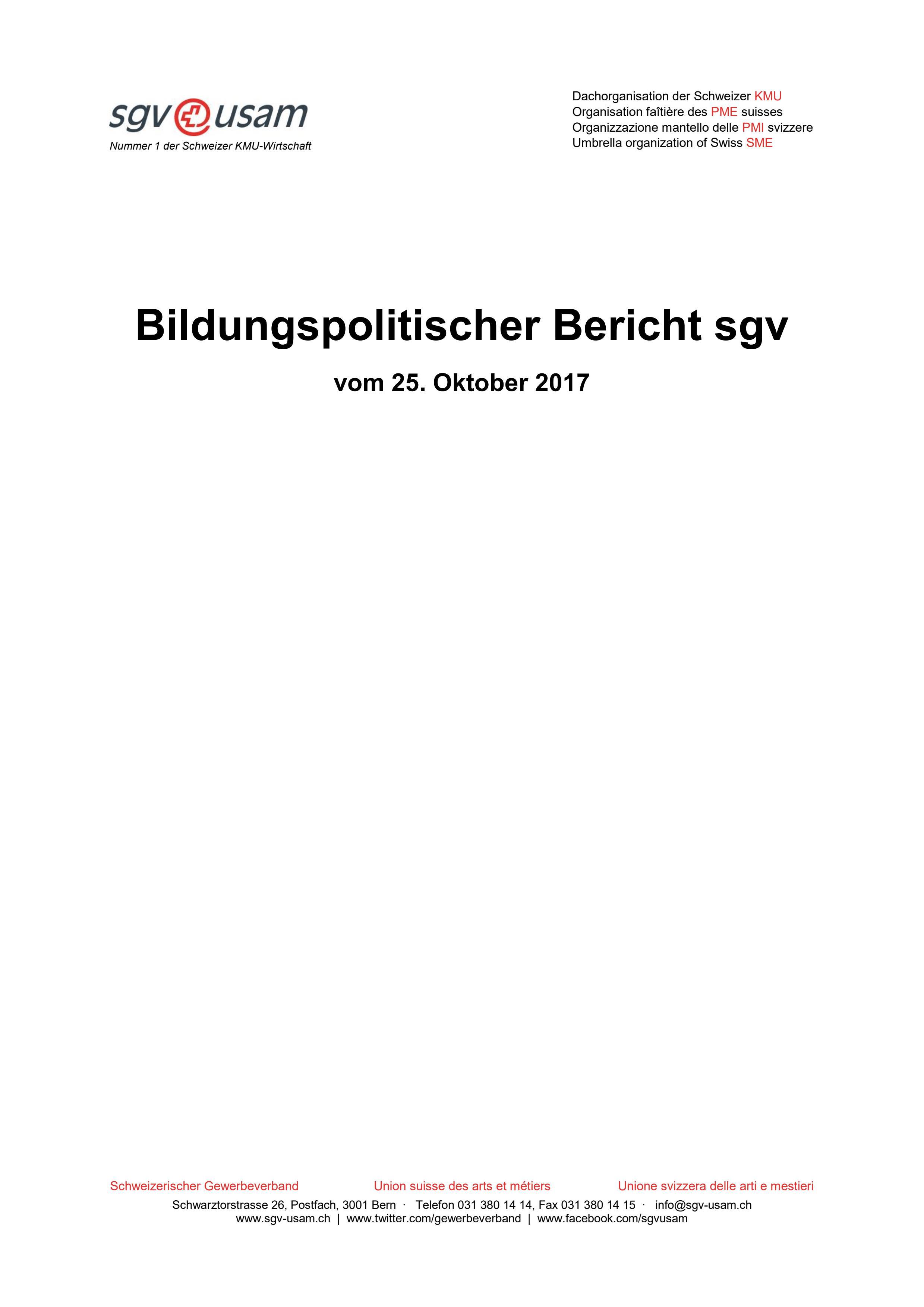  Rapporto sulla politica della formazione Management Summary (tedesco)