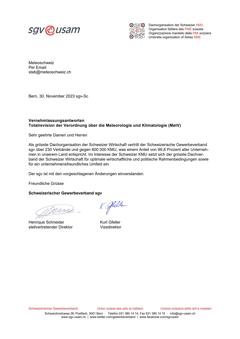  Totalrevision der Verordnung über die Meteorologie und Klimatologie (MetV)