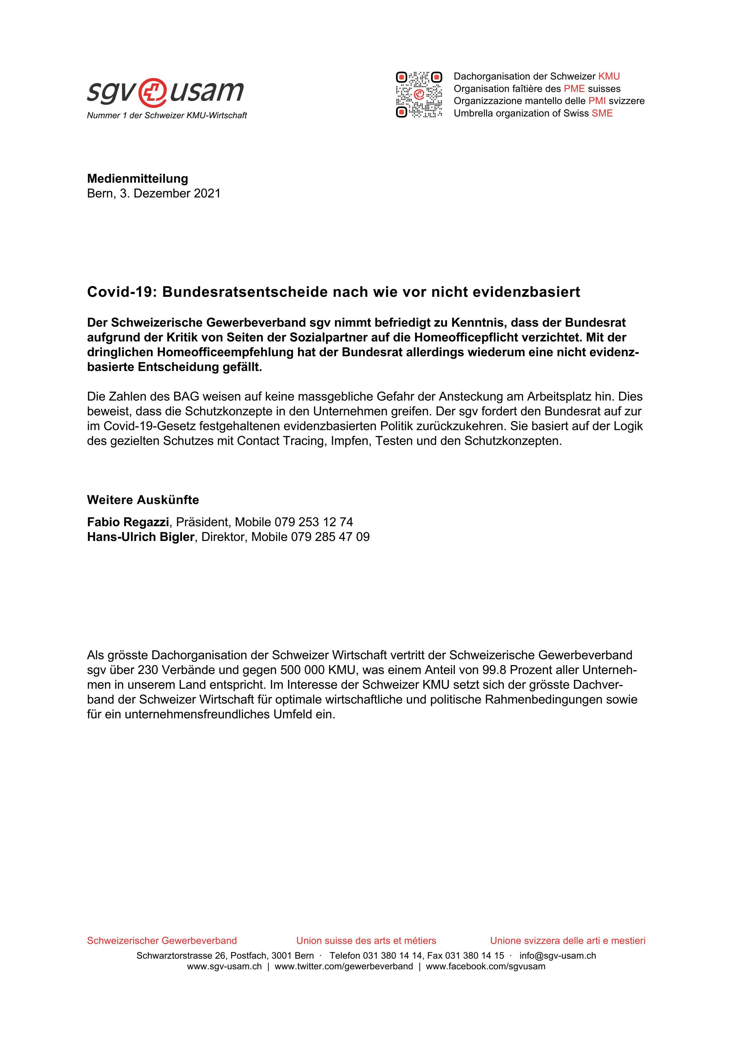 Covid-19: Bundesratsentscheide nach wie vor nicht evidenzbasiert