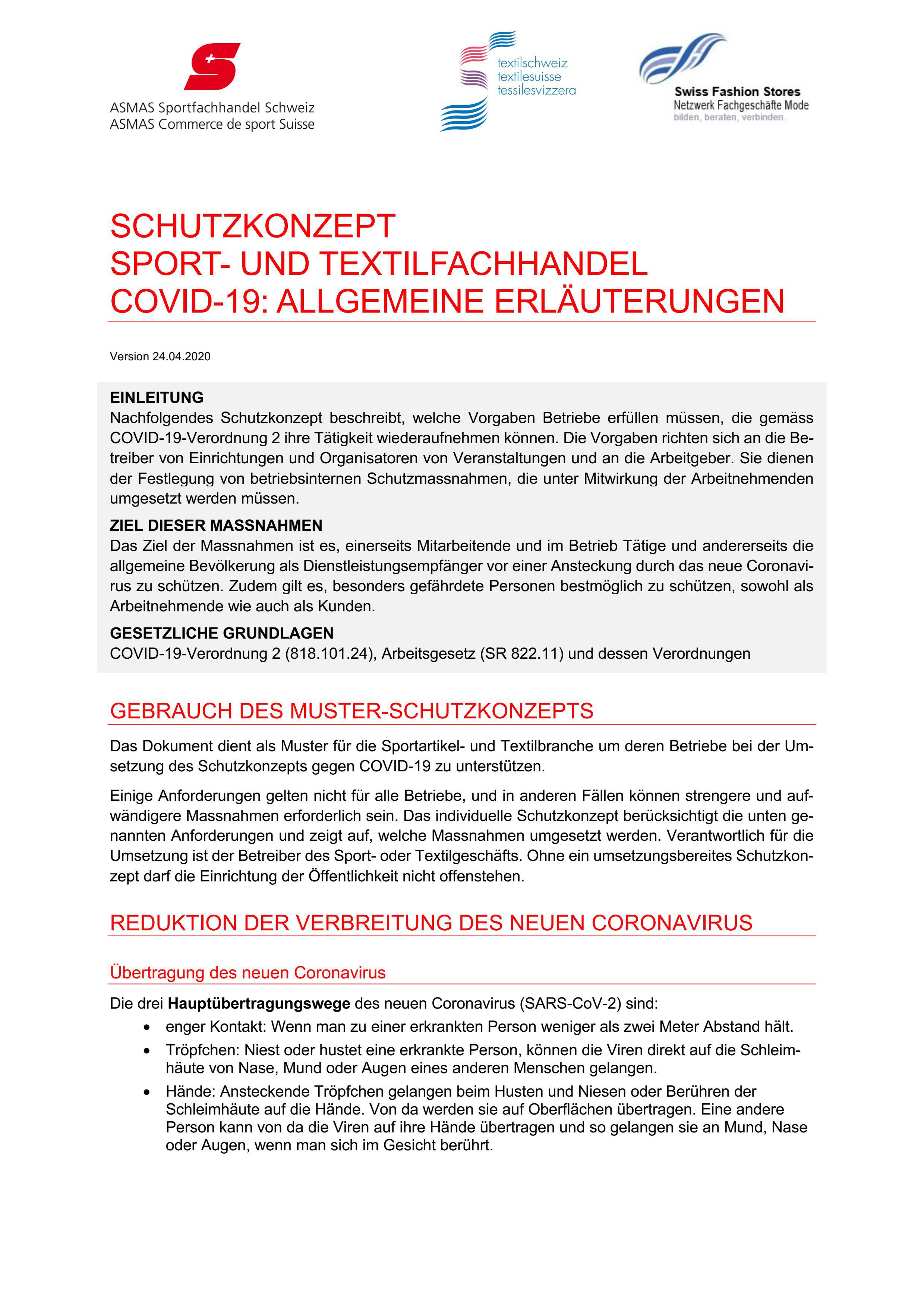  Konzept «Smart Restart» Sport- & Textilfachhandel, ASMAS (disponible en allemand seulement)