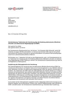  Vernehmlassung: Totalrevision der Verordnung über die Erstellung elektronischer öffentlicher Urkunden und elektronischer Beglaubigungen (E-EÖBV)
