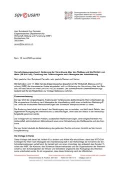  Änderung der Verordnung über den Rebbau und die Einfuhr von Wein (SR 916.140), Zuteilung des Zollkontingents nach Massgabe der lnlandleistung