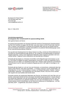  Vernehmlassungsantwort Bundesgesetz über Vorläuferstoffe für explosionsfähige Stoffe