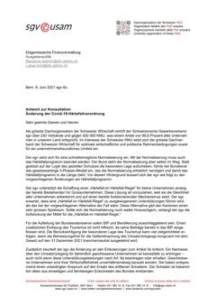  Antwort zur Konsultation Änderung der Covid-19-Härtefallverordnung