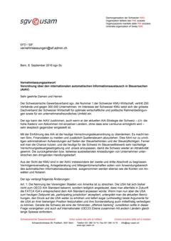  Vernehmlassungsantwort Verordnung über den internationalen automatischen Informationsaustausch in Steuersachen (AIAV)