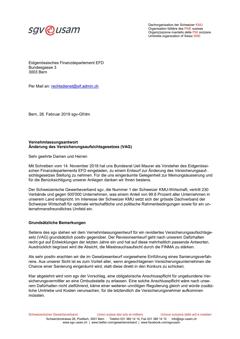  Vernehmlassungsantwort Änderung des Versicherungsaufsichtsgesetzes (VAG)