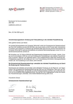  Einbezug der Frühzustellung in die indirekte Presseförderung