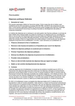  Dépenses publiques fédérales