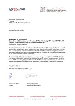  Antwort auf die Konsultation Anpassung der Epidemienverordnung: Einrichtung eines Selbstzahlersystems für weitere Auffrischimpfungen