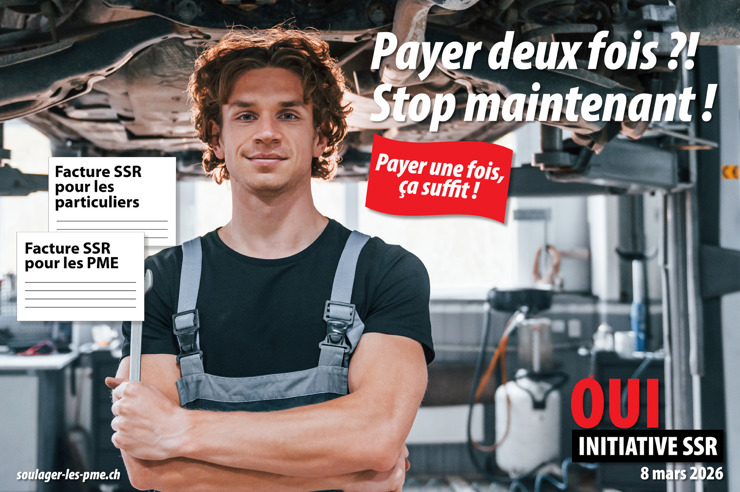 Payer une fois, ça suffit. Le 8 mars 2026 : OUI à l'initiative SSR !
