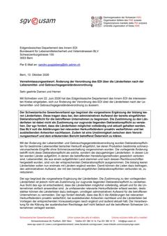  Änderung der Verordnung des EDI über die Länderlisten nach der Lebensmittel- und Gebrauchsgegenständeverordnung