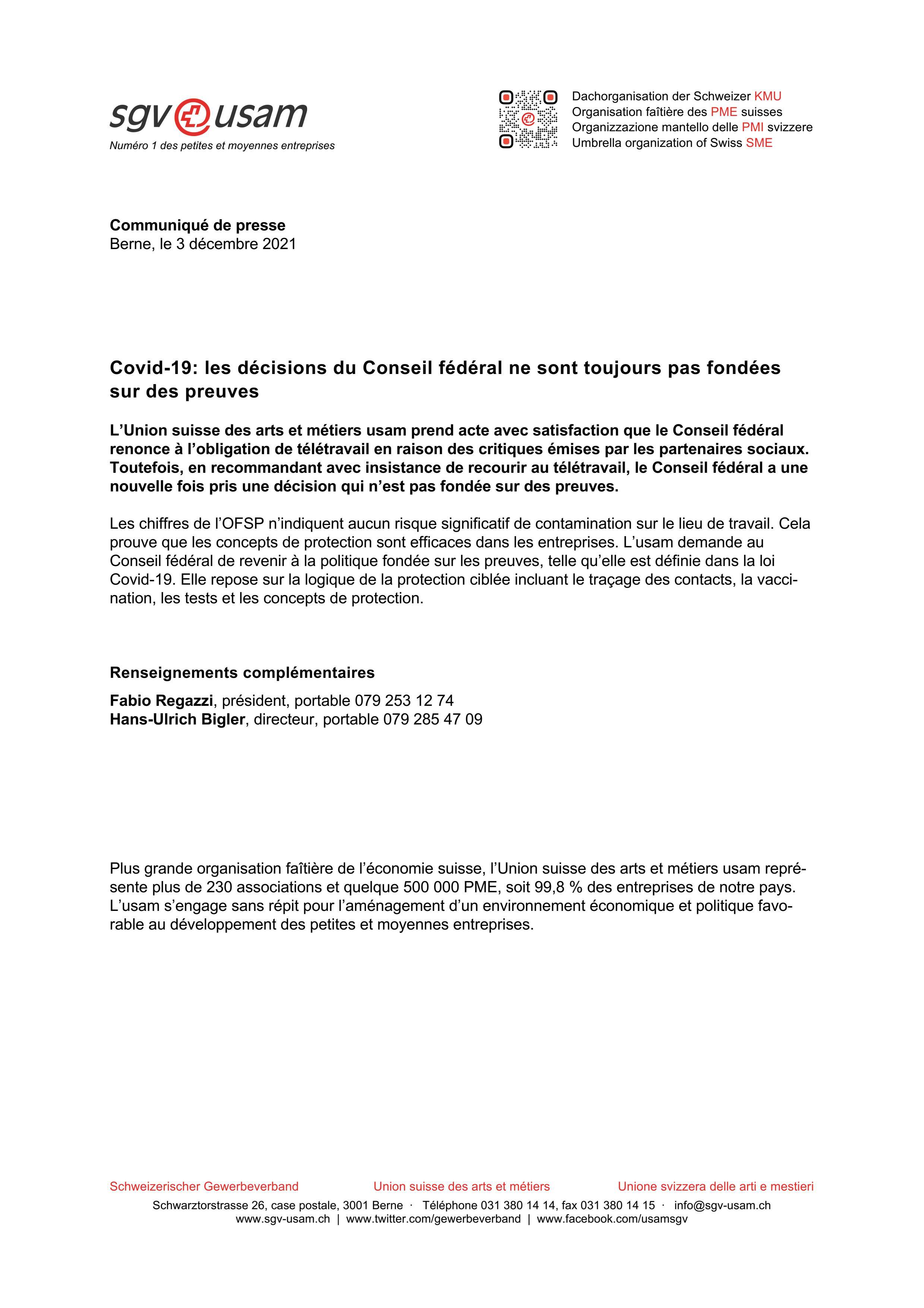 Covid-19: les décisions du Conseil fédéral ne sont toujours pas fondées sur des preuves