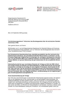  Teilrevision des Bundesgesetzes über die technischen Handelshemmnisse (THG)