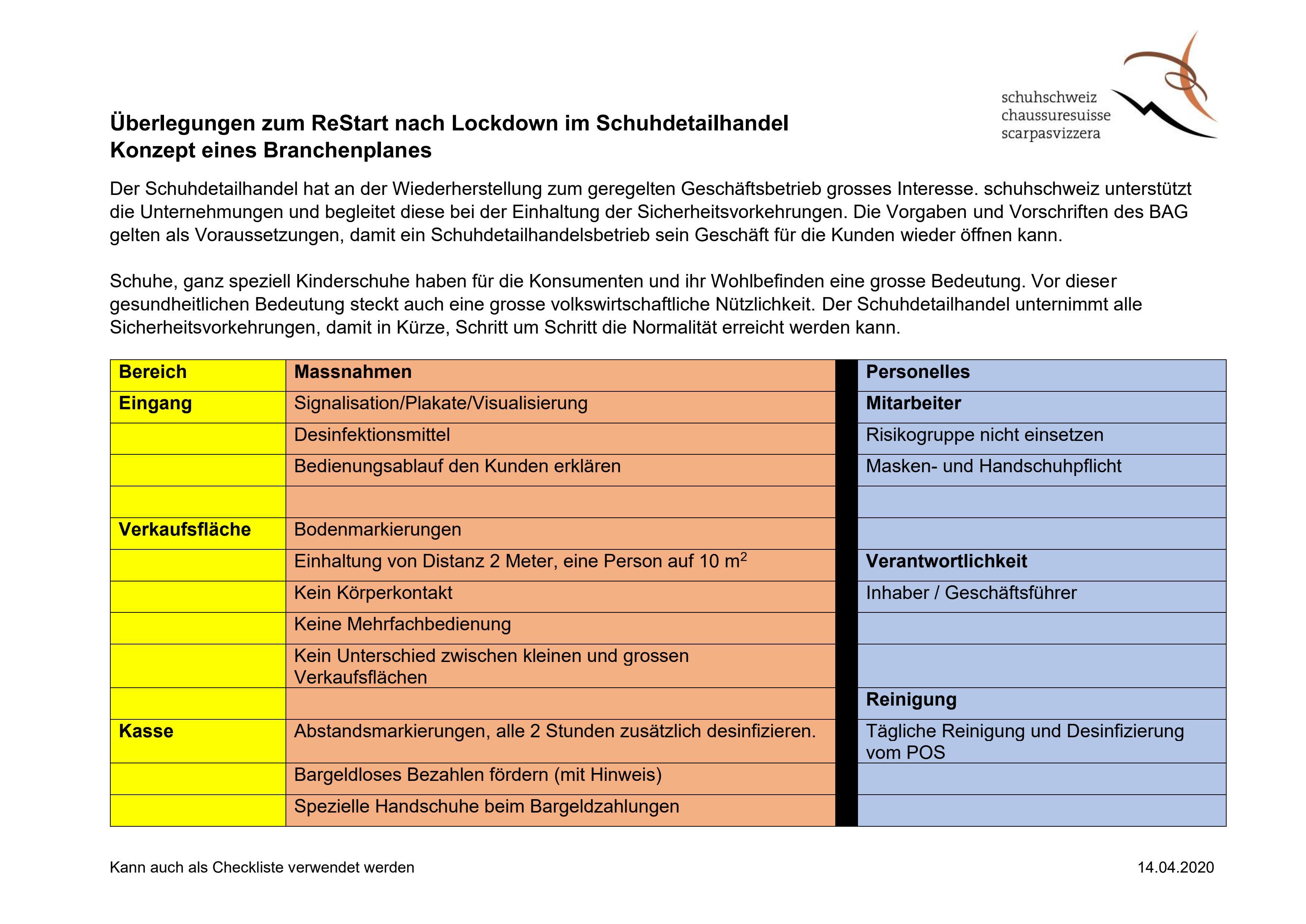  Konzept «Smart Restart» Schuhdetailhandel, schuhschweiz (disponible en allemand seulement)