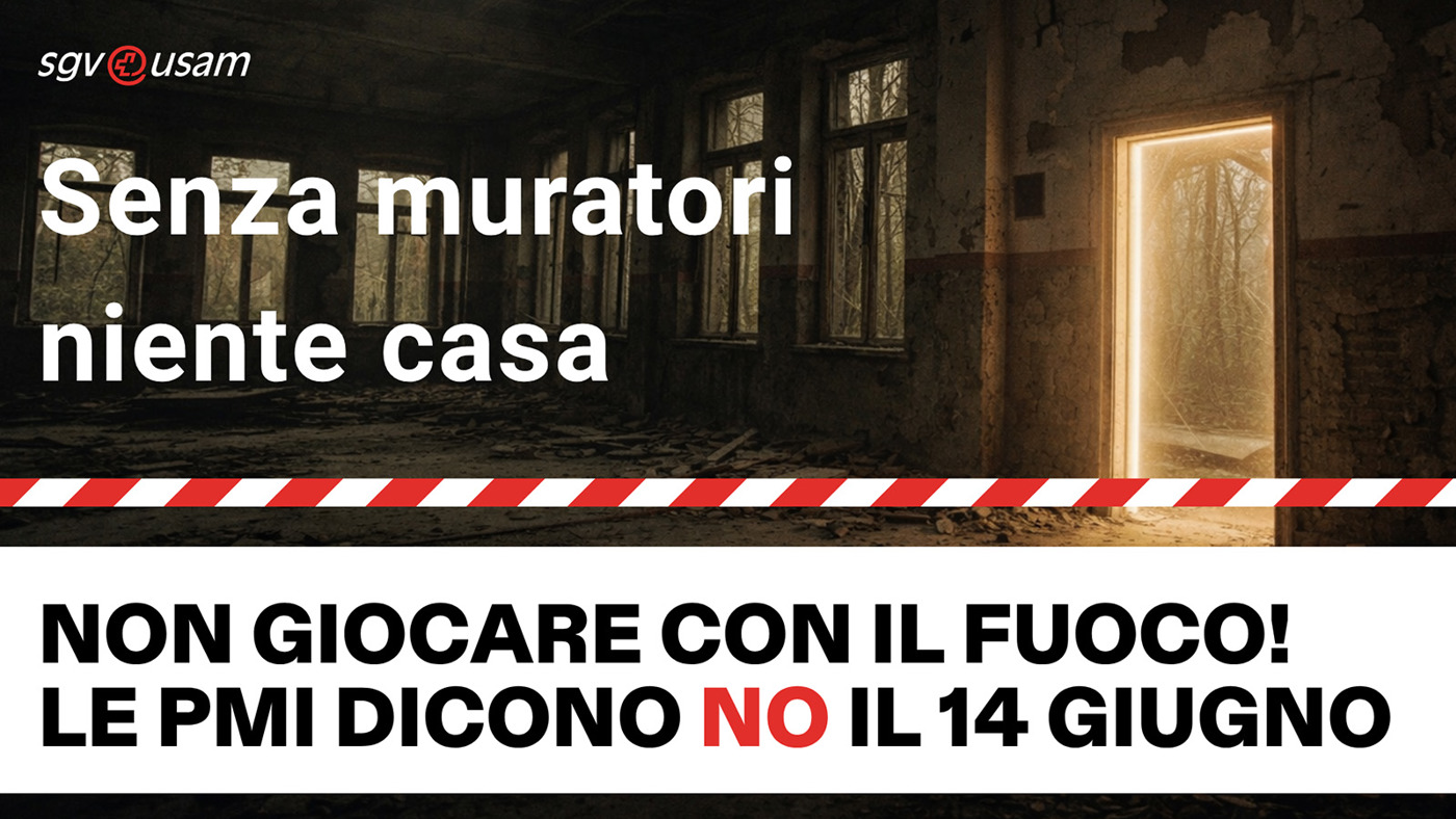 Iniziativa popolare «No a una Svizzera da 10 milioni!» | Senza operai edili, niente alloggi – Non giochiamo con il fuoco! Le PMI dicono no il 14 giugno.