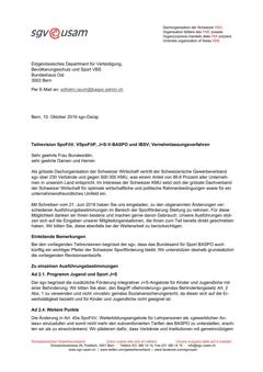  Teilrevision SpoFöV, VSpoFöP, J+S-V-BASPO und IBSV