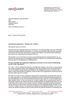  Vernehmlassungsantwort – Revision Art. 4 ArGV 5