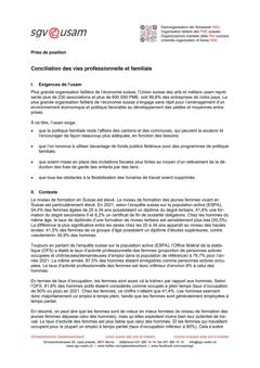  Conciliation des vies professionnelle et familiale