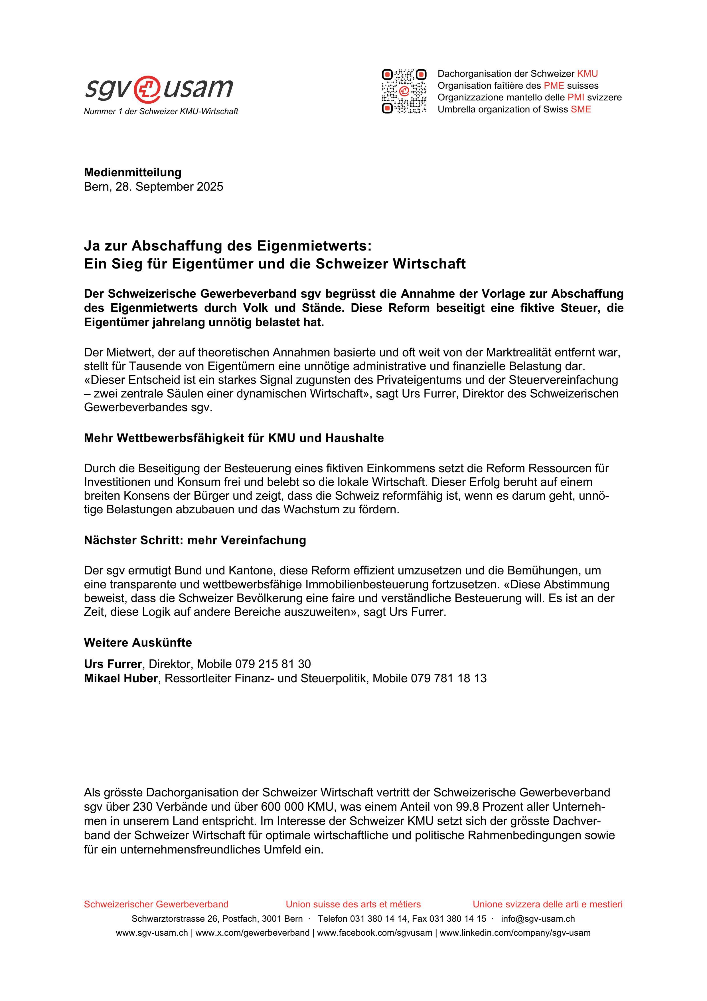 Ja zur Abschaffung des Eigenmietwerts: Ein Sieg für Eigentümer und die Schweizer Wirtschaft