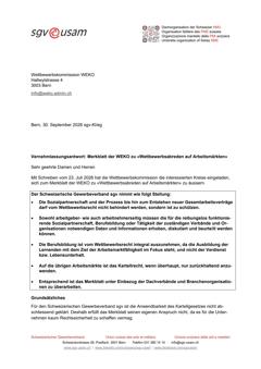 Merkblatt der WEKO zu «Wettbewerbsabreden auf Arbeitsmärkten»