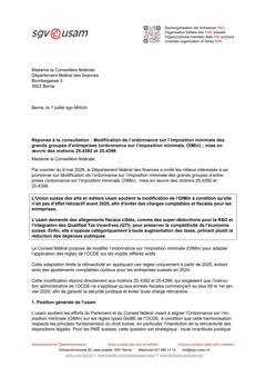  Modification de l’ordonnance sur l’imposition minimale des grands groupes d’entreprises (ordonnance sur l’imposition minimale, OIMin); mise en œuvre motions 25.4392 et 25.4399