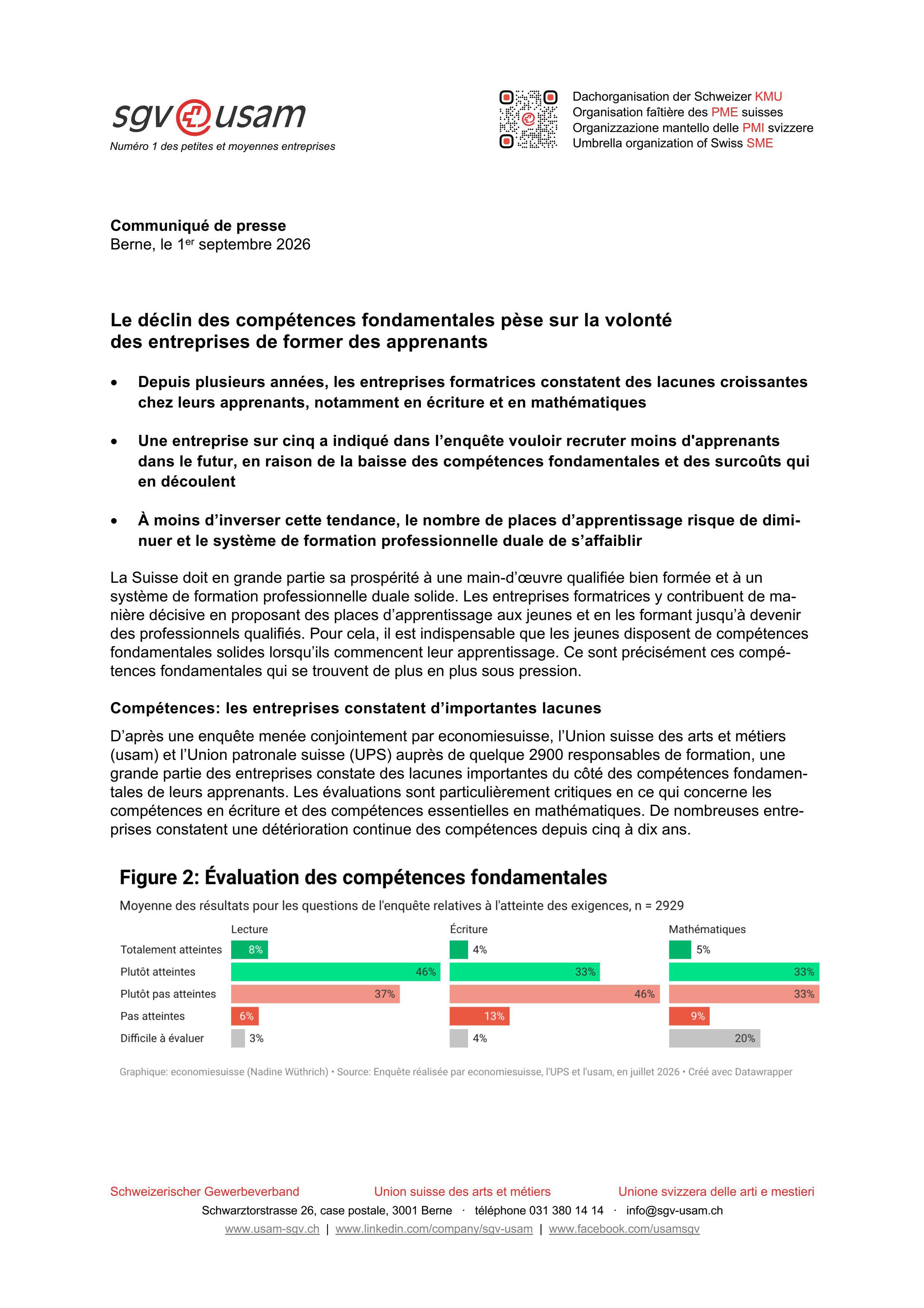 Le déclin des compétences fondamentales pèse sur la volonté des entreprises de former des apprenants