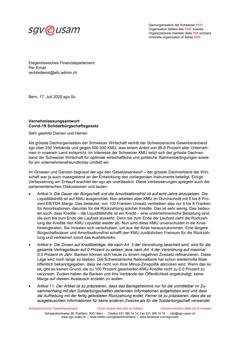  Vernehmlassungsantwort Covid-19 Solidarbürgschaftsgesetz