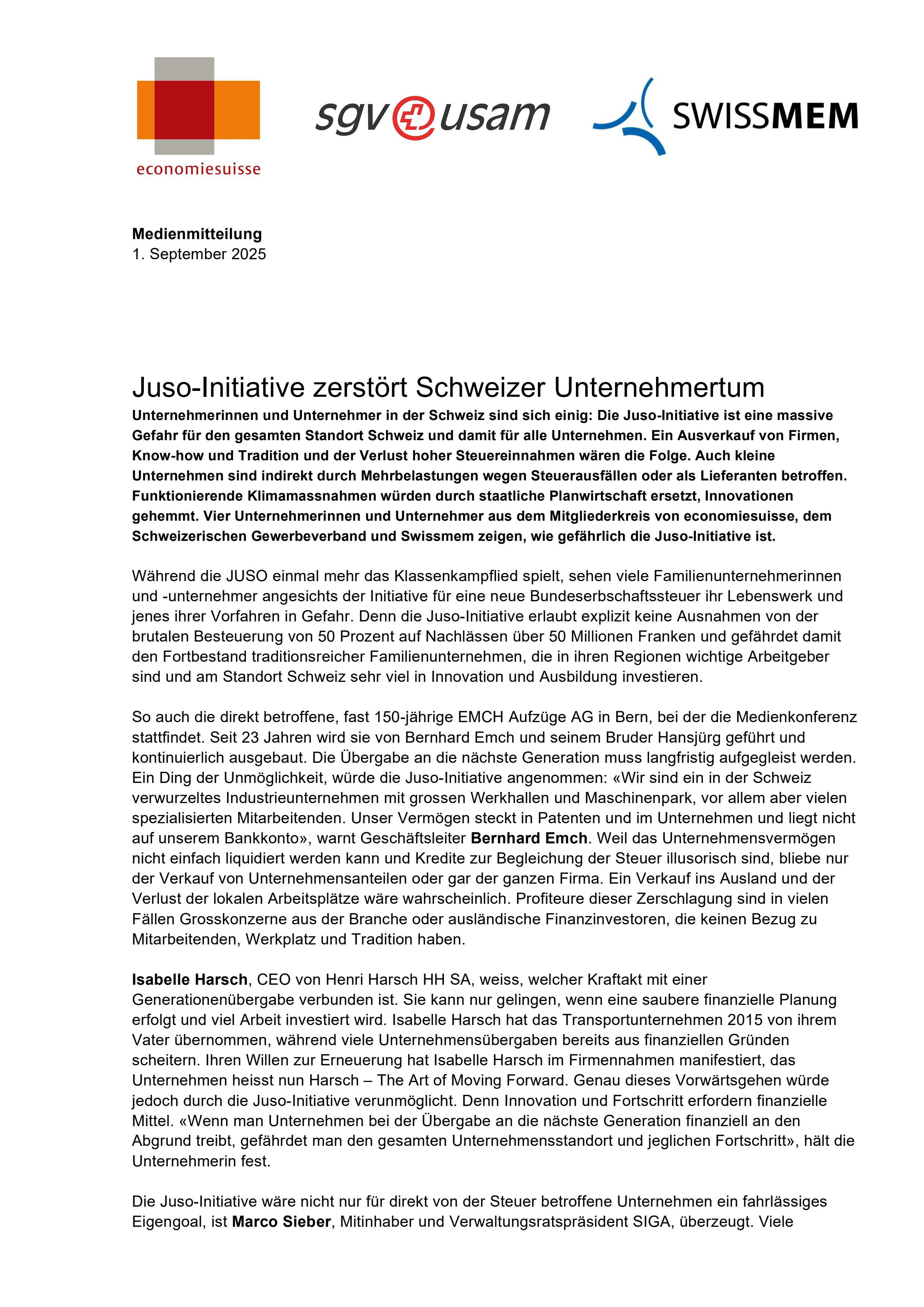 Juso-Initiative zerstört Schweizer Unternehmertum