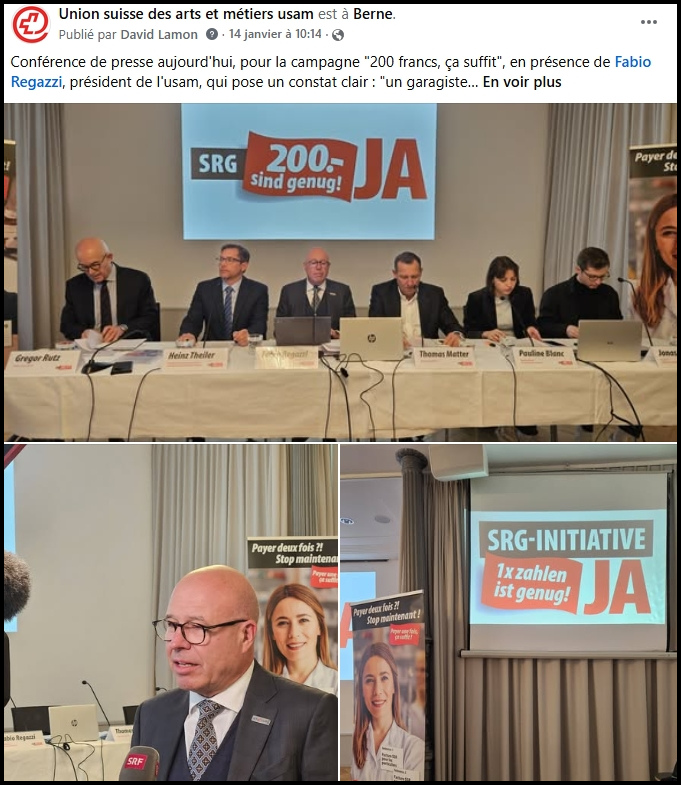 Conférence de presse "200 francs, ça suffit!"