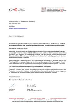  Abkommen zwischen dem Bundesrat und der Regierung des Fürstentums Liechtenstein über die gegenseitige Anerkennung von Berufsmaturitätszeugnissen