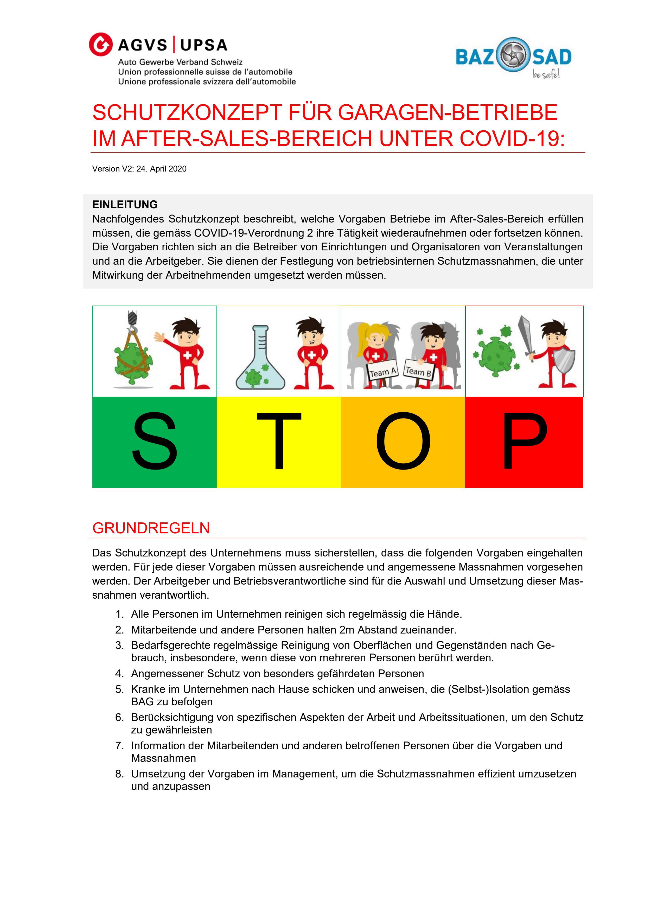  Konzept «Smart Restart» Garagen After-Sales, AGVS (disponible en allemand seulement)