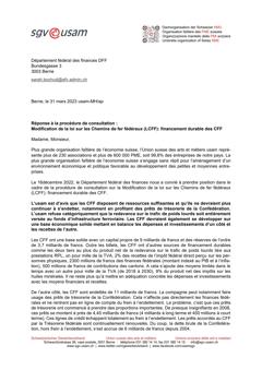  Modification de la loi sur les Chemins de fer fédéraux (LCFF): financement durable des CFF