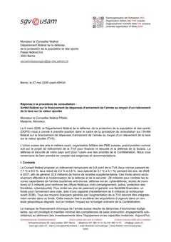  Arrêté fédéral sur le financement de dépenses d’armement de l’armée au moyen d’un relèvement de la taxe sur la valeur ajoutée