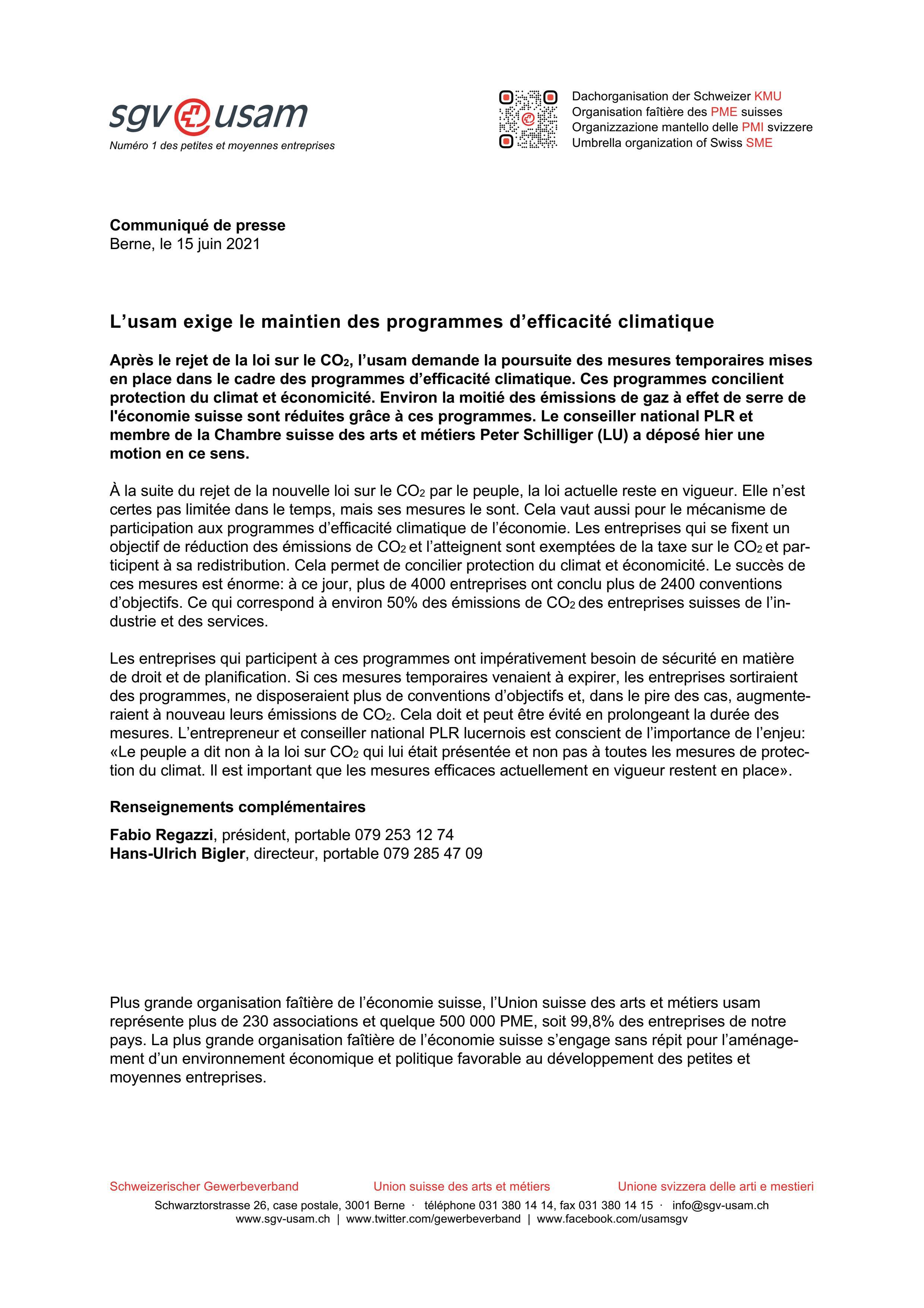 L’usam exige le maintien des programmes d’efficacité climatique