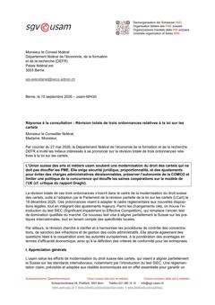  Révision totale de trois ordonnances relatives à la loi sur les cartels