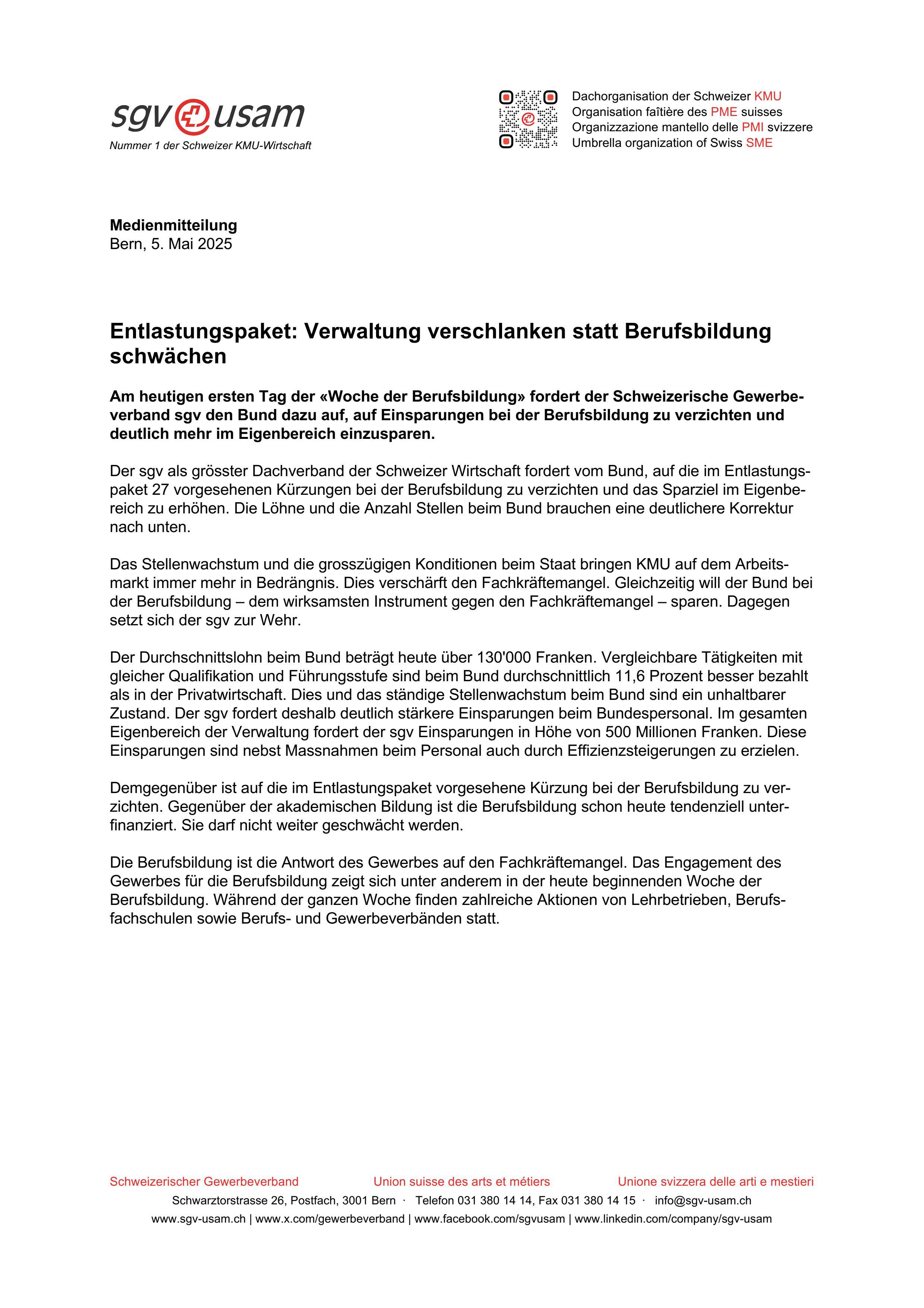 Entlastungspaket: Verwaltung verschlanken statt Berufsbildung schwächen