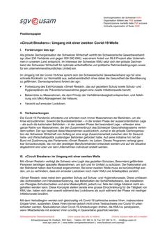  «Circuit Breakers»: Umgang mit einer zweiten Covid-19-Welle