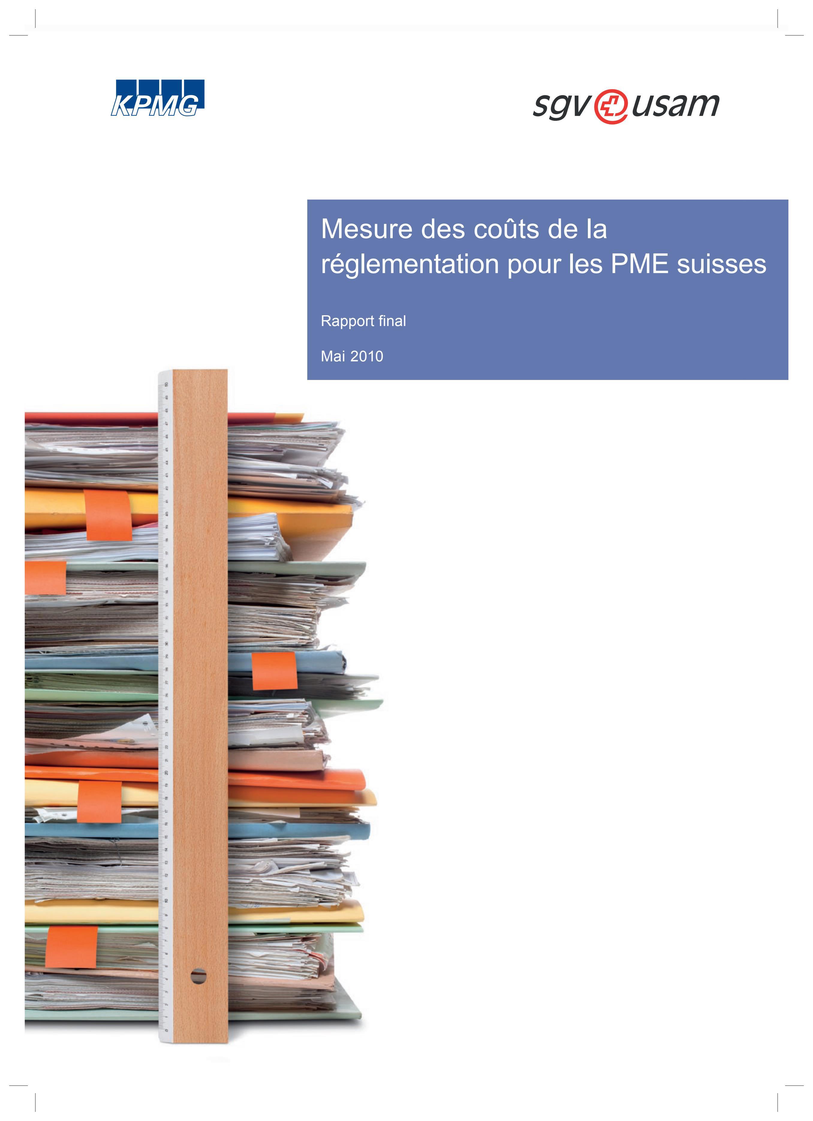  Mesure des coûts de la réglementation pour les PME suisses - Rapport final KPMG