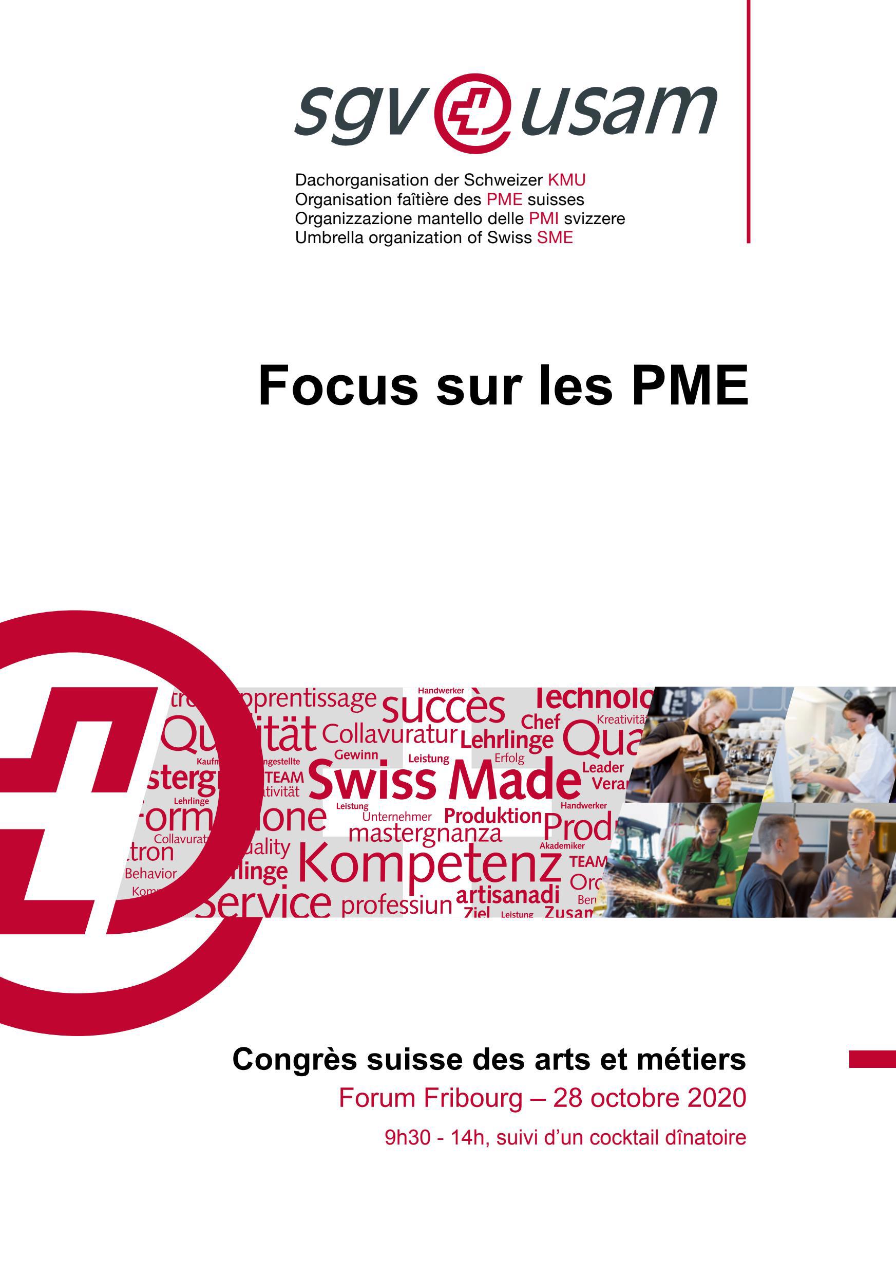  «Focus sur les PME» - Programme Congrès suisse des arts et métiers