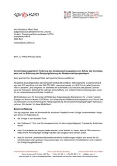  Änderung des Gewässerschutzgesetzes zum Schutz des Grundwassers und zur Erhöhung der Reinigungsleistung der Abwasserreinigungsanlagen