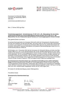  21.327 s Kt. Iv. BL. Massnahmen für eine Vollassoziierung der Schweiz am Forschungsprogramm Horizon Europe und 21.328 s Kt. Iv. BS. Massnahmen..