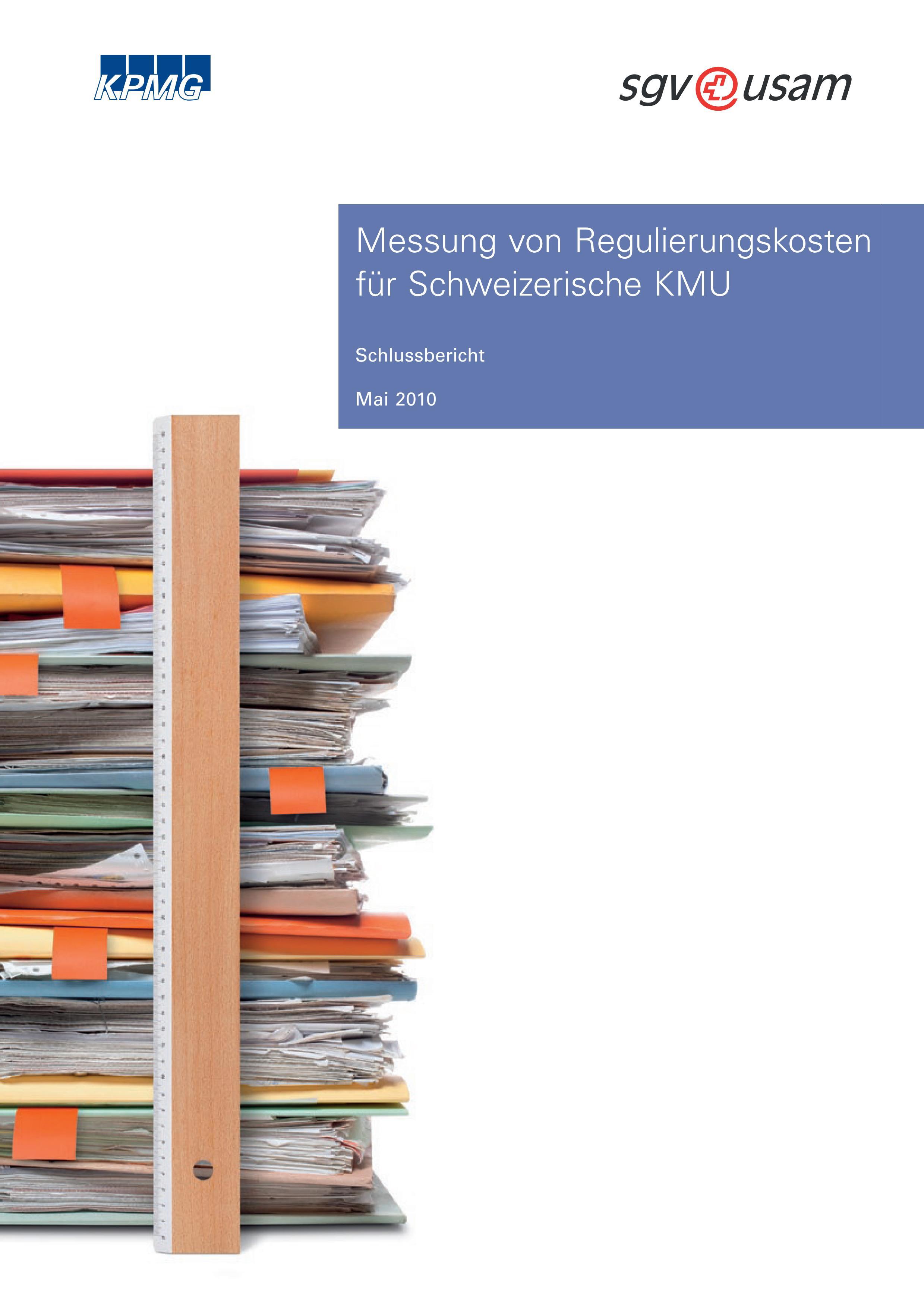  Misurazione dei costi di regolamentazione per le PMI svizzere - Relazione finale KPMG