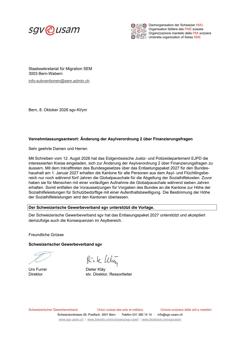  Änderung der Asylverordnung 2 über Finanzierungsfragen