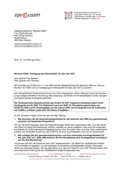  Revision VZAE: Festlegung der Höchstzahlen für das Jahr 2027