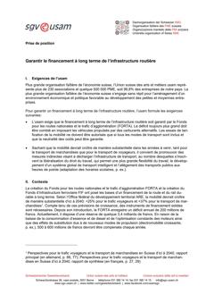  Garantir le financement à long terme de l’infrastructure routière